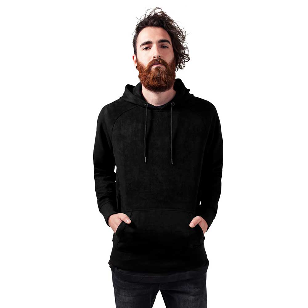 Urban Classics - Imitation Suede Hoodie - Black